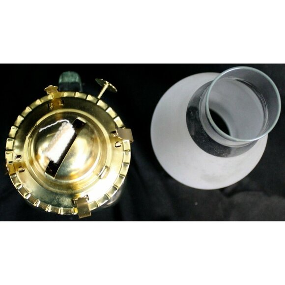 Golden Harvest Drinkin Canning Style Jar Hurricane Lamp Oil Frosted Handle Glass - Picture 10 of 12